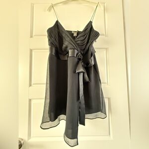 Banana Republic Chiffon Spaghetti-Strap Black Silk Top - NWT - Size 12